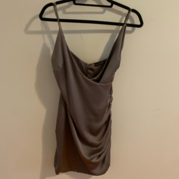 Coco & Yves Brown Satin Mini Dress - Picture 5 of 13